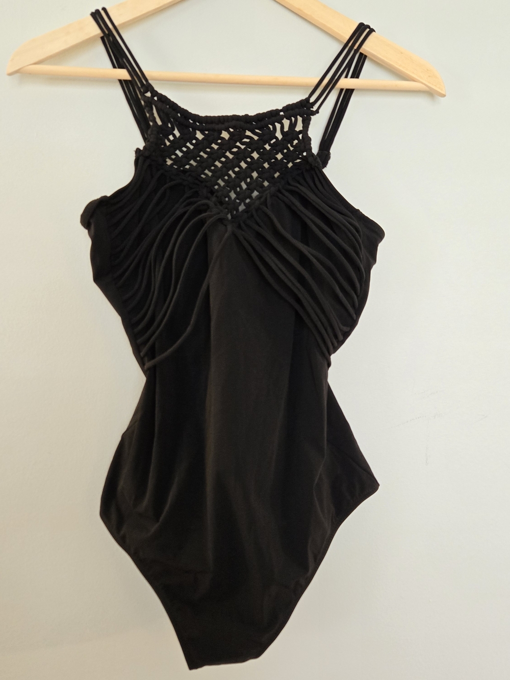 Profile By Gottex Black Macramé One Piece Swimsuit